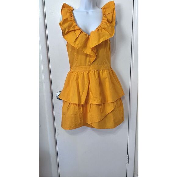 Bb Dakota Steve Madden Summer Sunset Ruffle Dress Yellow Size Medium NWT P1-17 - Picture 3 of 10